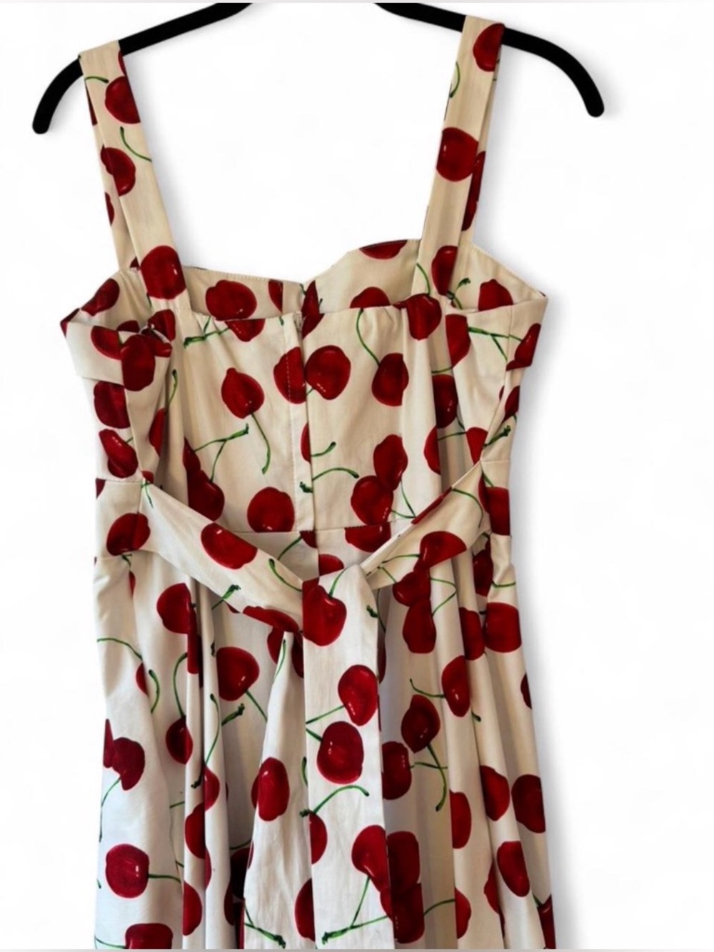 Cream Sundress with Red Cherry Print - Picture 3 of 9